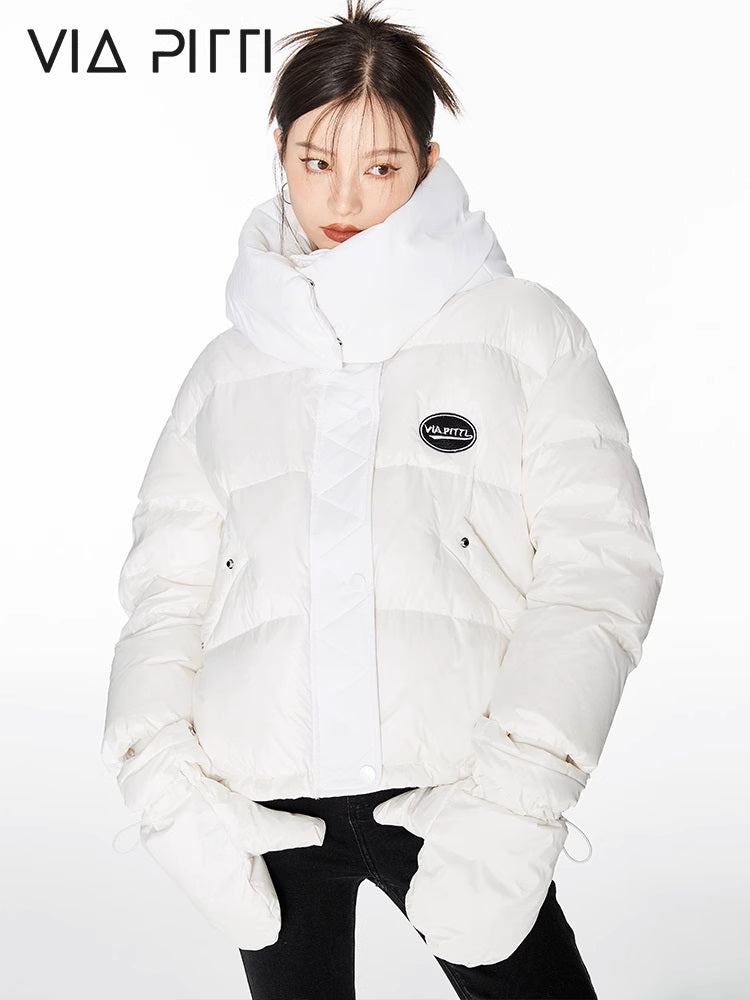 Puffer Hooded Jacket With Gloves NA4840