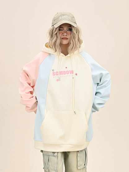 Contrast Color Oversize Pullover Hoodie NA6372