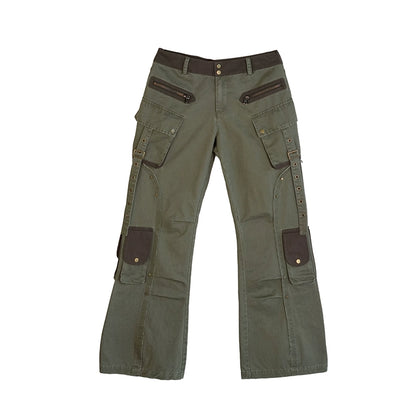 Multi Pocket Low Waist Straight Leg Cargo Pants NA6036