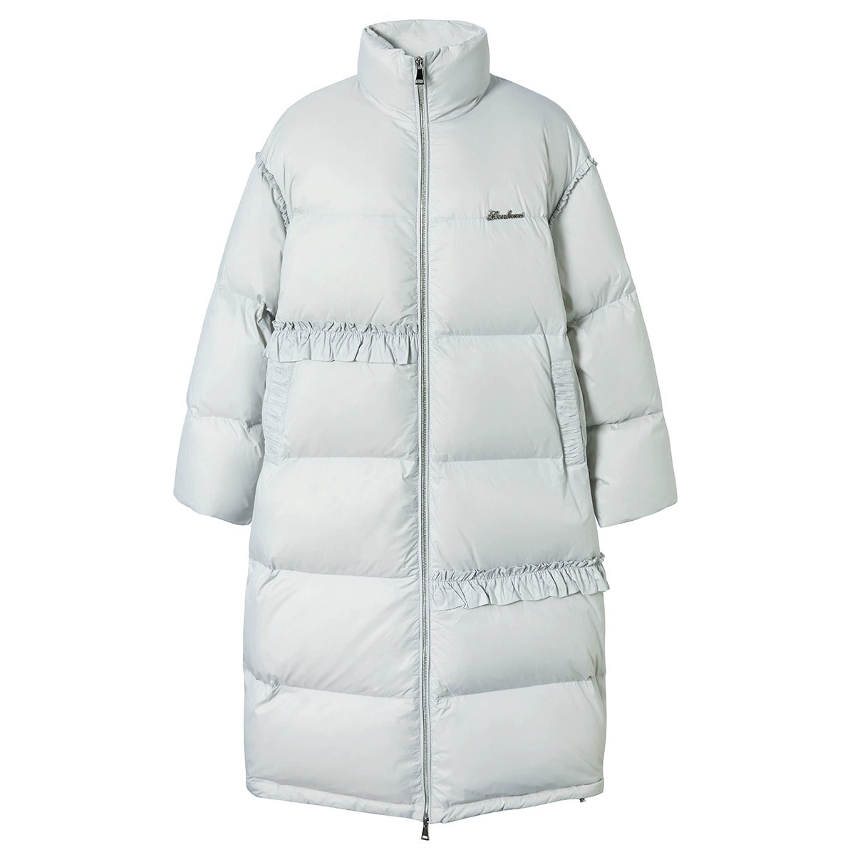 Stand Neck Long White Duck Down Coat NA6934