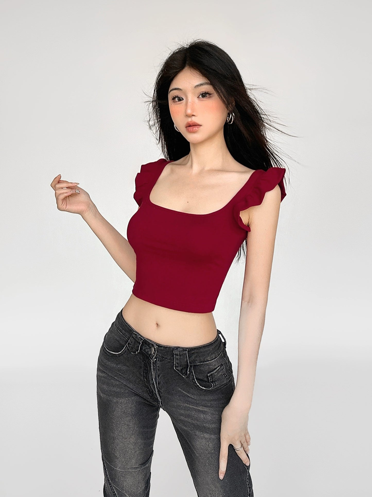 Square Neck Slim Fit Tank Top NA4495