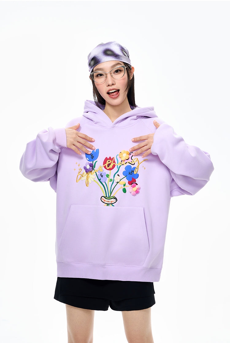 Flower Design Oversize Hoodie NA6076