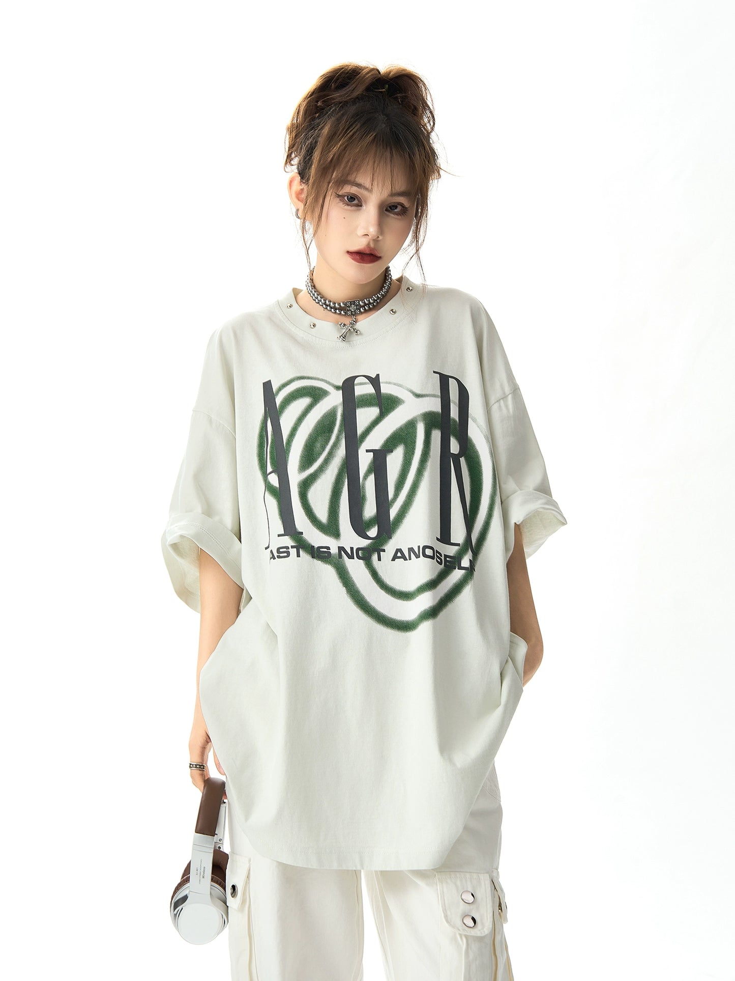 Graffiti Print Short Sleeve T-shirt NA2991