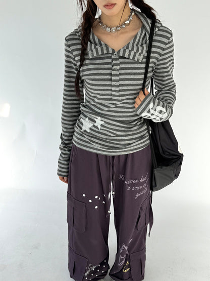 Multi-Pocket Polka Dot Straight Pants NA9250