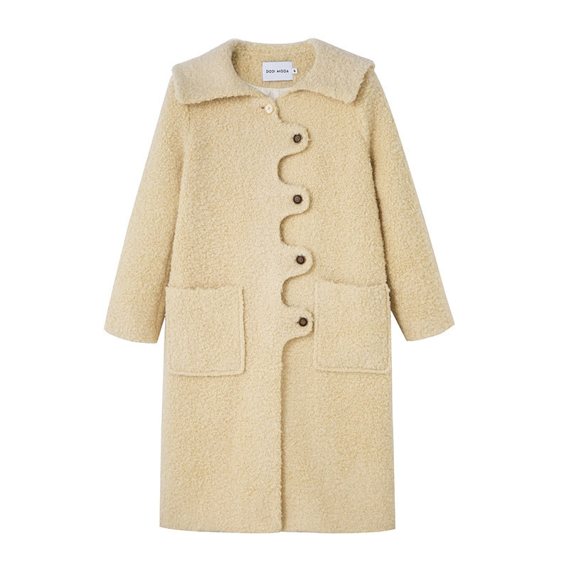 Wave Edge Wool Blend Coat NA5363