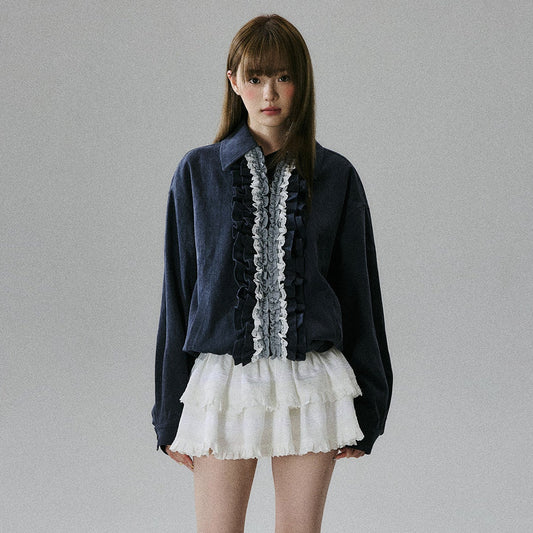 Ruffled Lace Detail Jacket NA8855