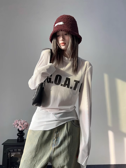 Subculture Print Slim Long Sleeve T-Shirt NA8373