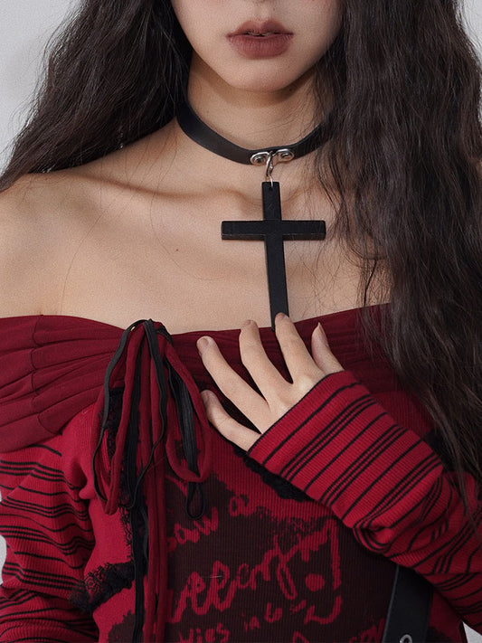 Punk Cross Dark Style Necklace NA7694