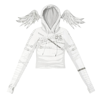 Angel Wing Hooded Long Sleeve T-shirt NA6673