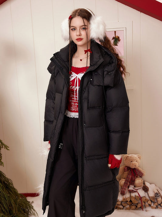 Hooded White Duck Down Coat NA6929