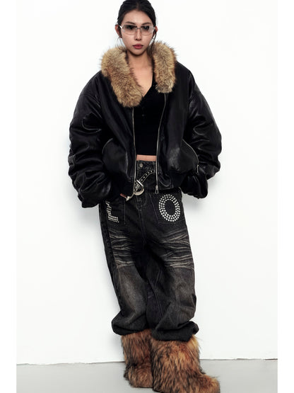 Fake Fur Collor Padded Jacket NA8363