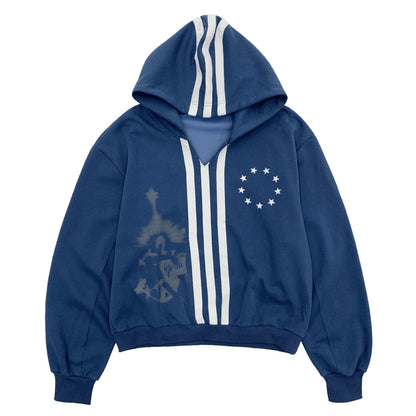 Short V-neck Pullover Hoodie NA9042