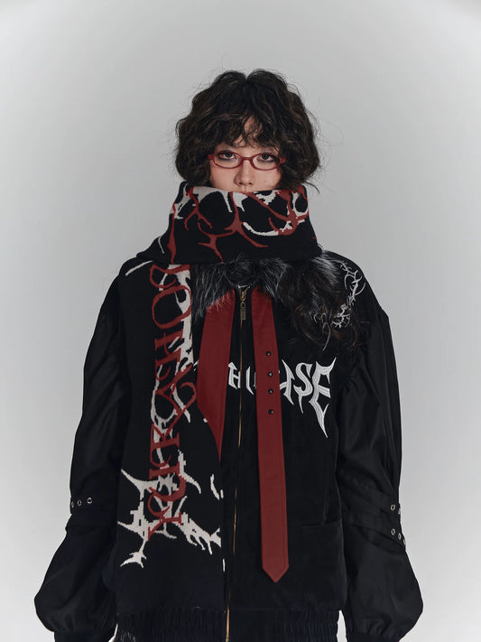 NA8917 YUKAHOUSE original punk warm scarf subculture dark sweet cool scarf atmosphere sense versatile for men and women NA8917