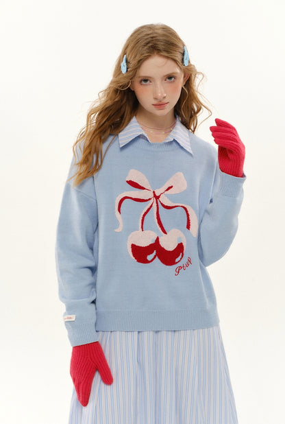 Cherry Design Knit Sweater NA5696