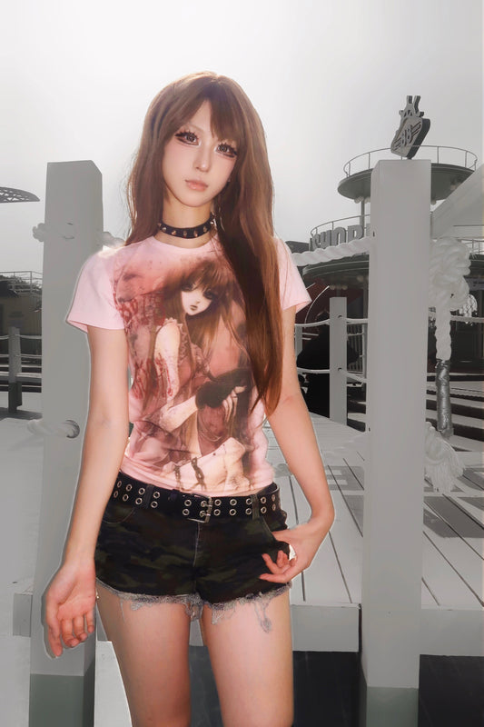 Graffiti Print Short Sleeve T-Shirt NA7684