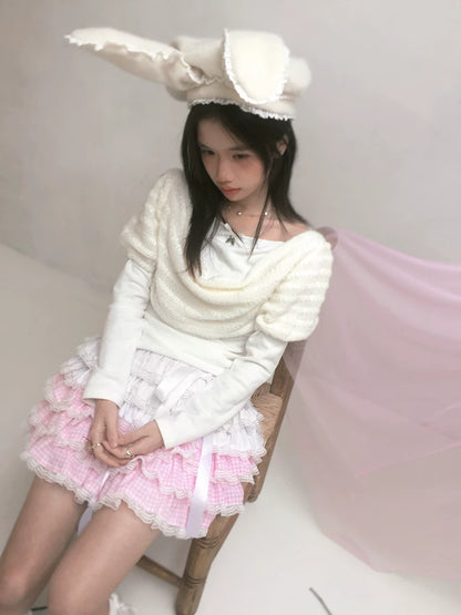 Wire Bunny Ear Lace Beret Hat NA8337