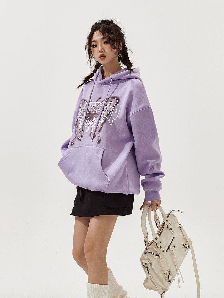 Butterfly Print Oversized Hoodie NA2665