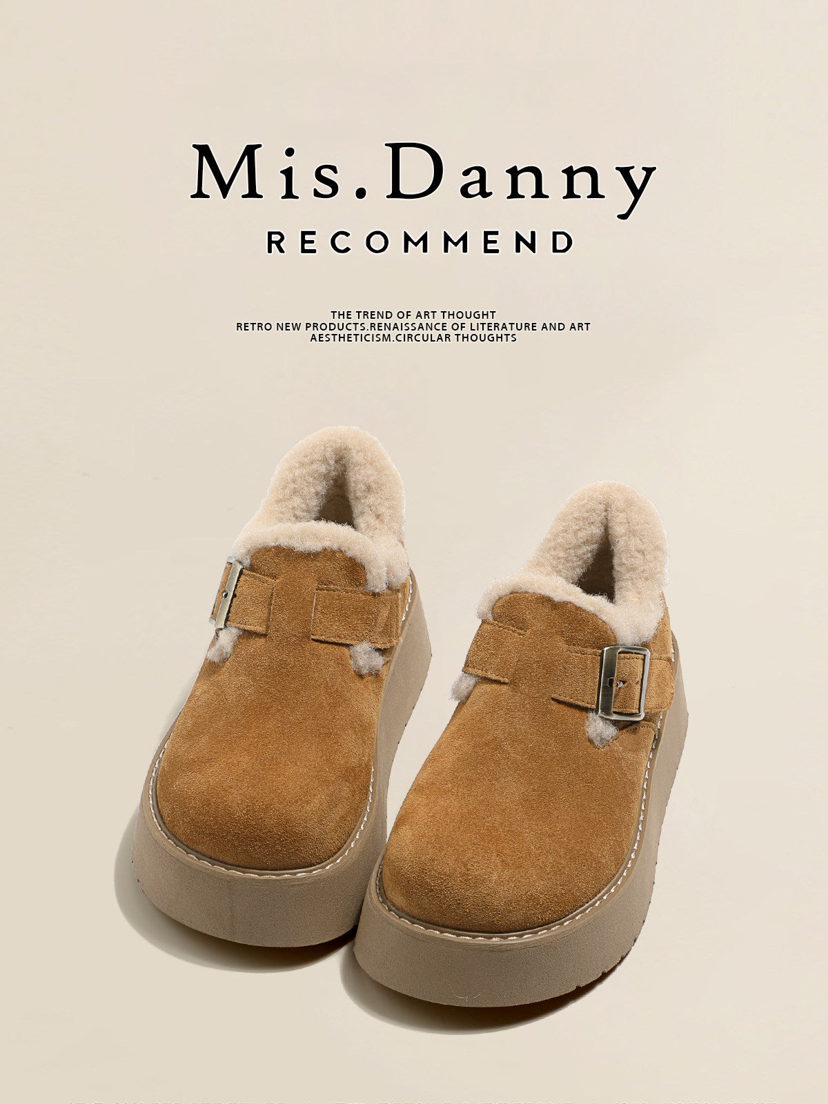 Metal Buckle Platform Thick Sole Slip-On Shoes NA8741