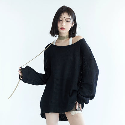 Oversized Mesh Knit Sweater NA2745