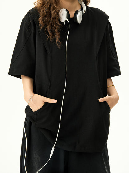 Oversize Pleats Short Sleeve T-shirt NA3159