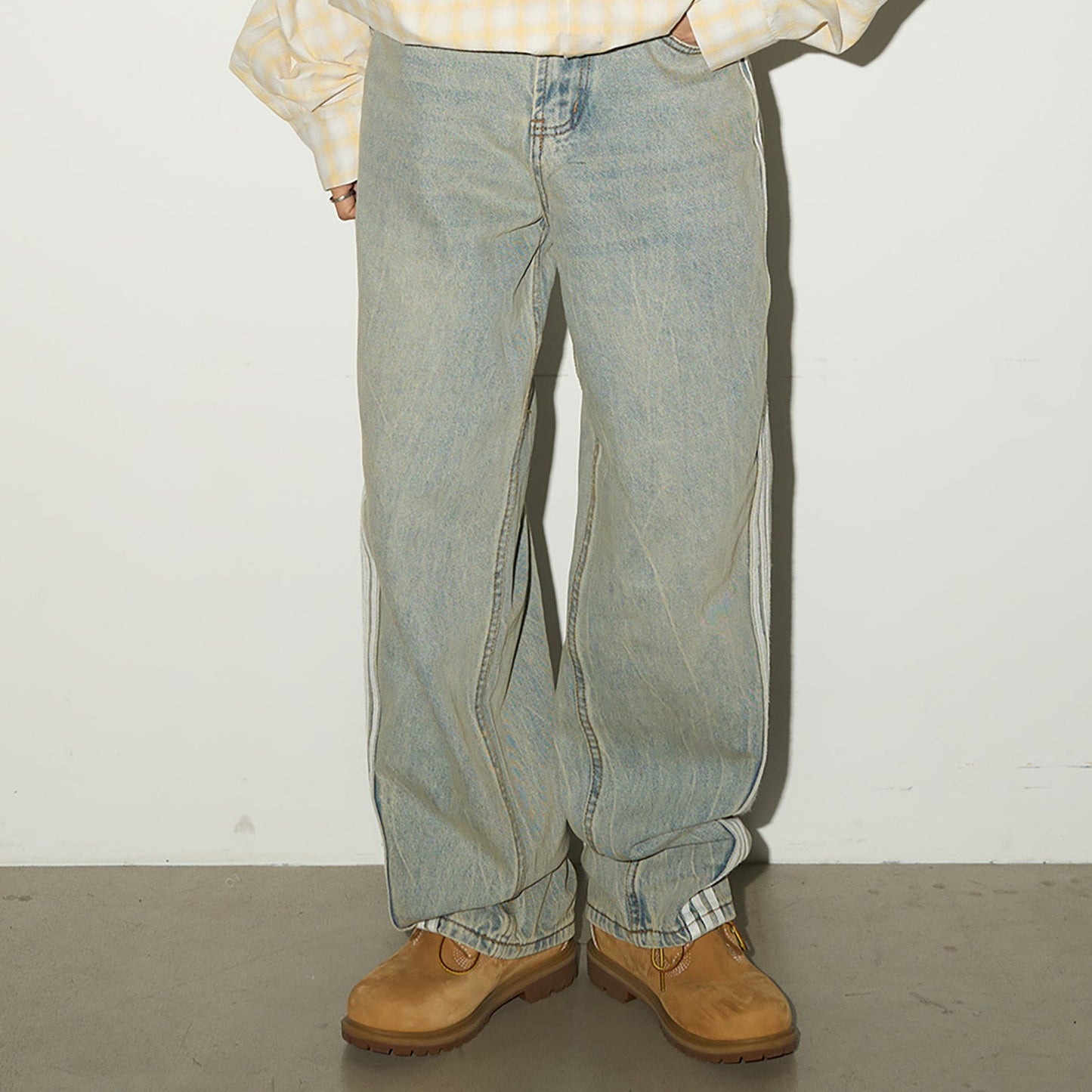 Three-Stripe Damage Denim Jeans NA9057