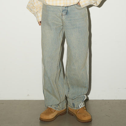 Three-Stripe Damage Denim Jeans NA9057