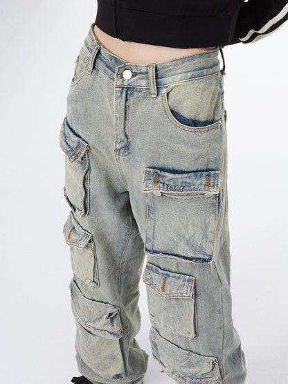 Multi Pocket Cargo Denim Jeans NA2880
