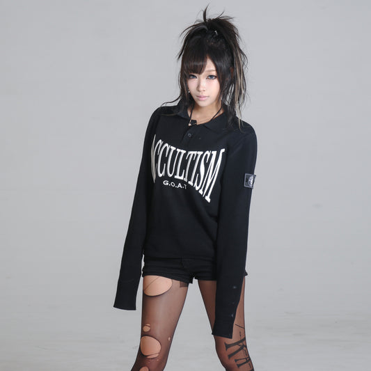 Embroidery Polo Neck Slim Knit Sweater NA8364