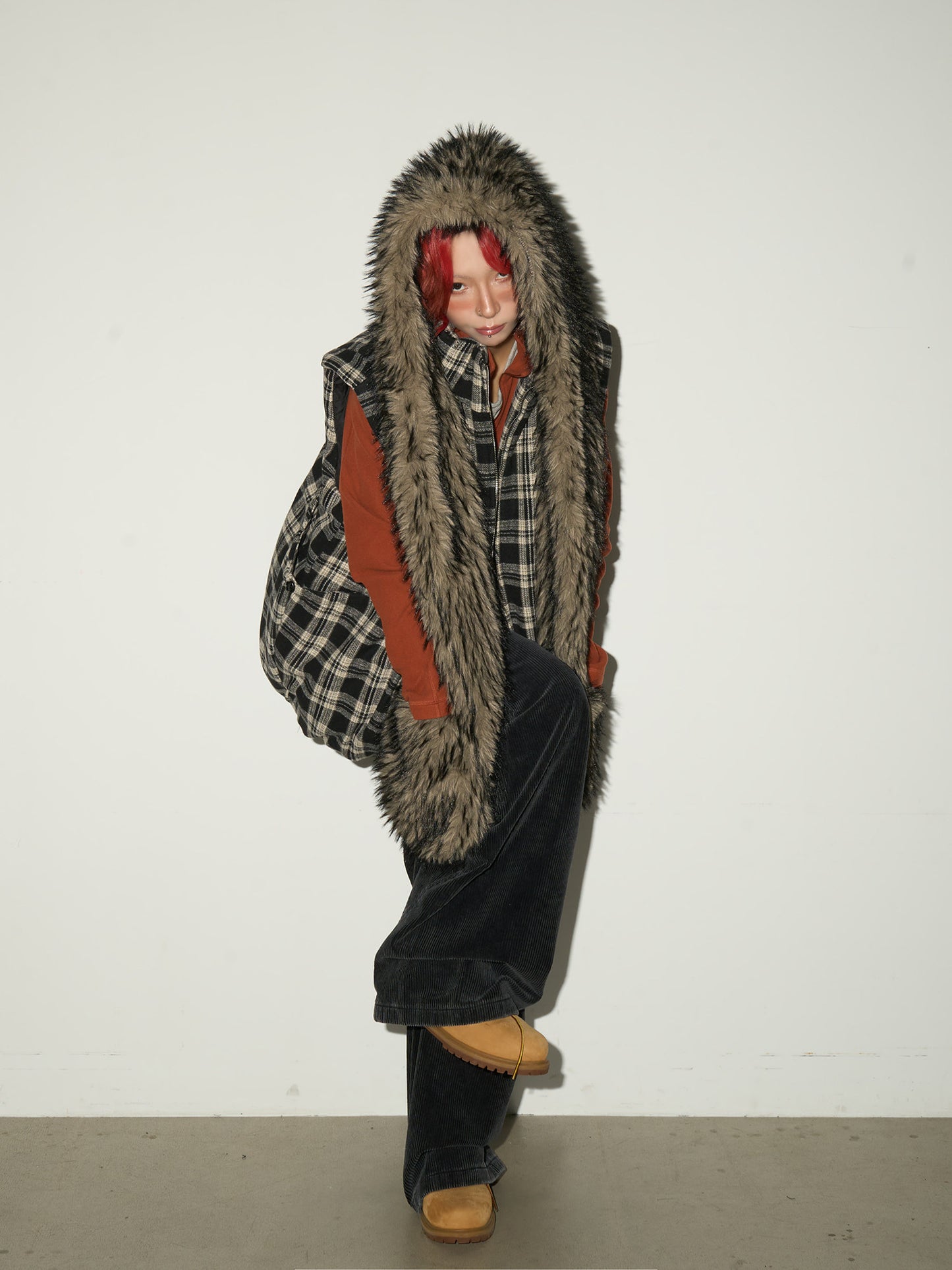 Fake Fur Pocket Design Scarf NA9202