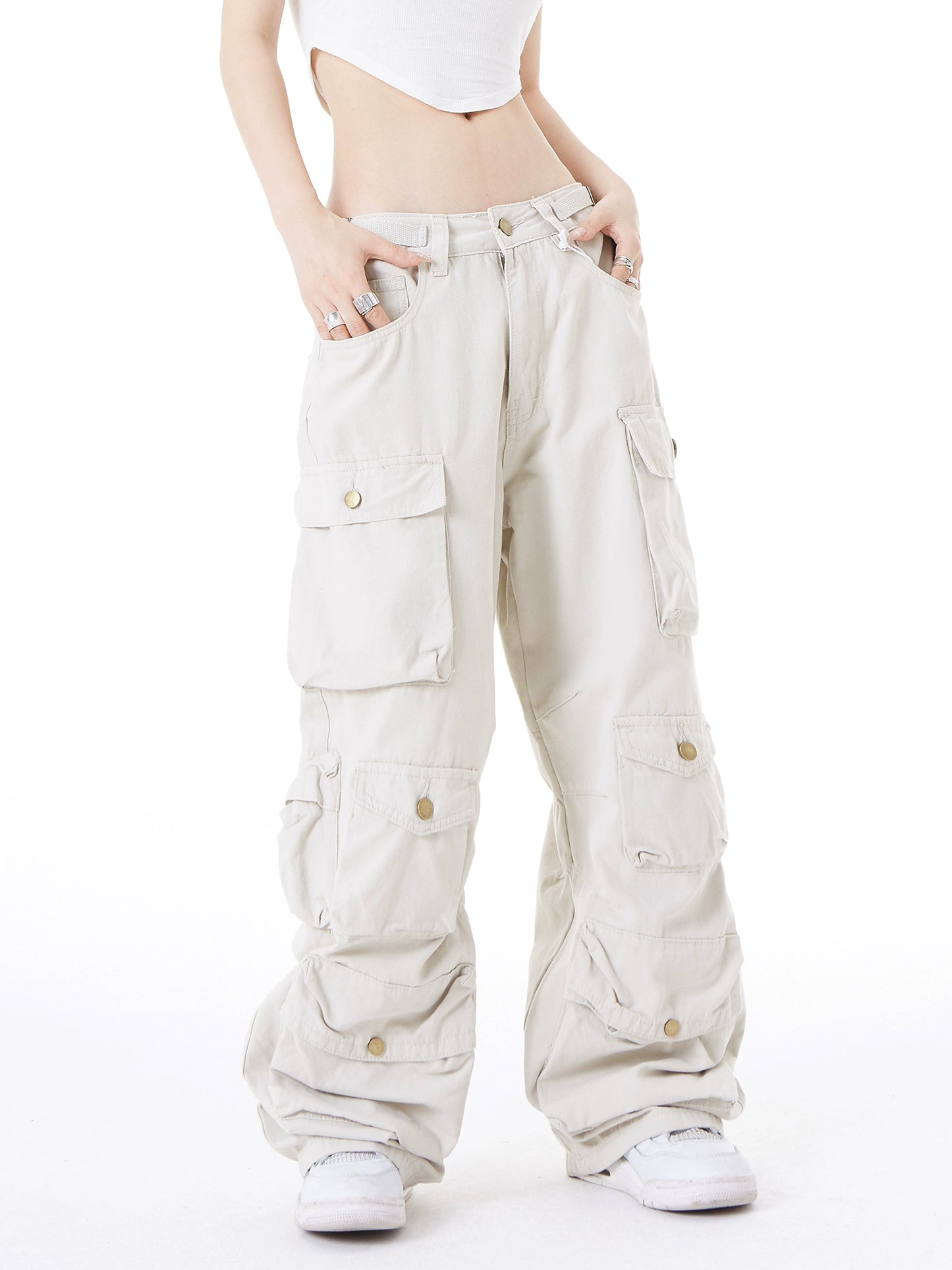 Multi Pocket Wide Leg Cargo Pants NA2877