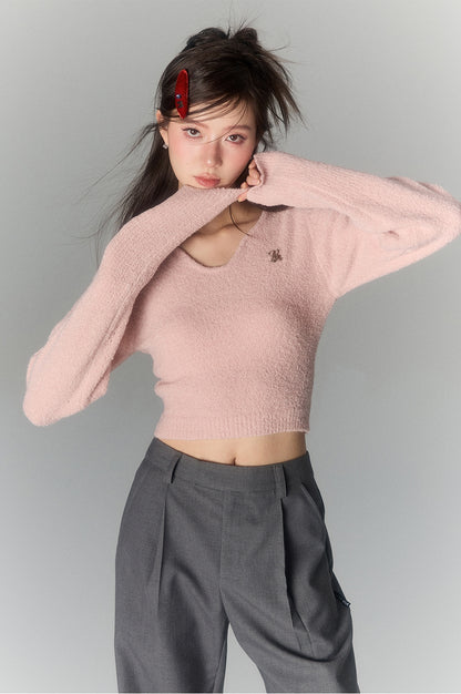 V-neck Slim Fit Knit Sweater NA4848