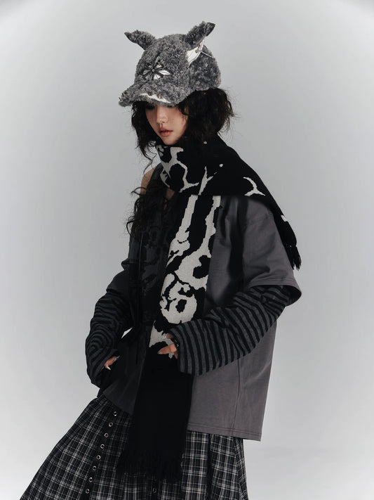 NA8917 YUKAHOUSE original punk warm scarf subculture dark sweet cool scarf atmosphere sense versatile for men and women NA8917