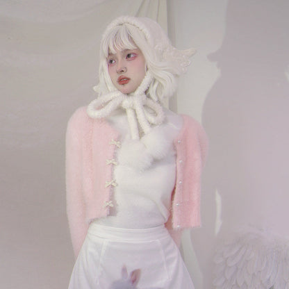 Pearl Bow Short Knit Cardigan NA8285