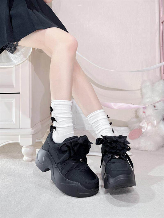 Leilei Lace Bow Platform Shoes NA8505