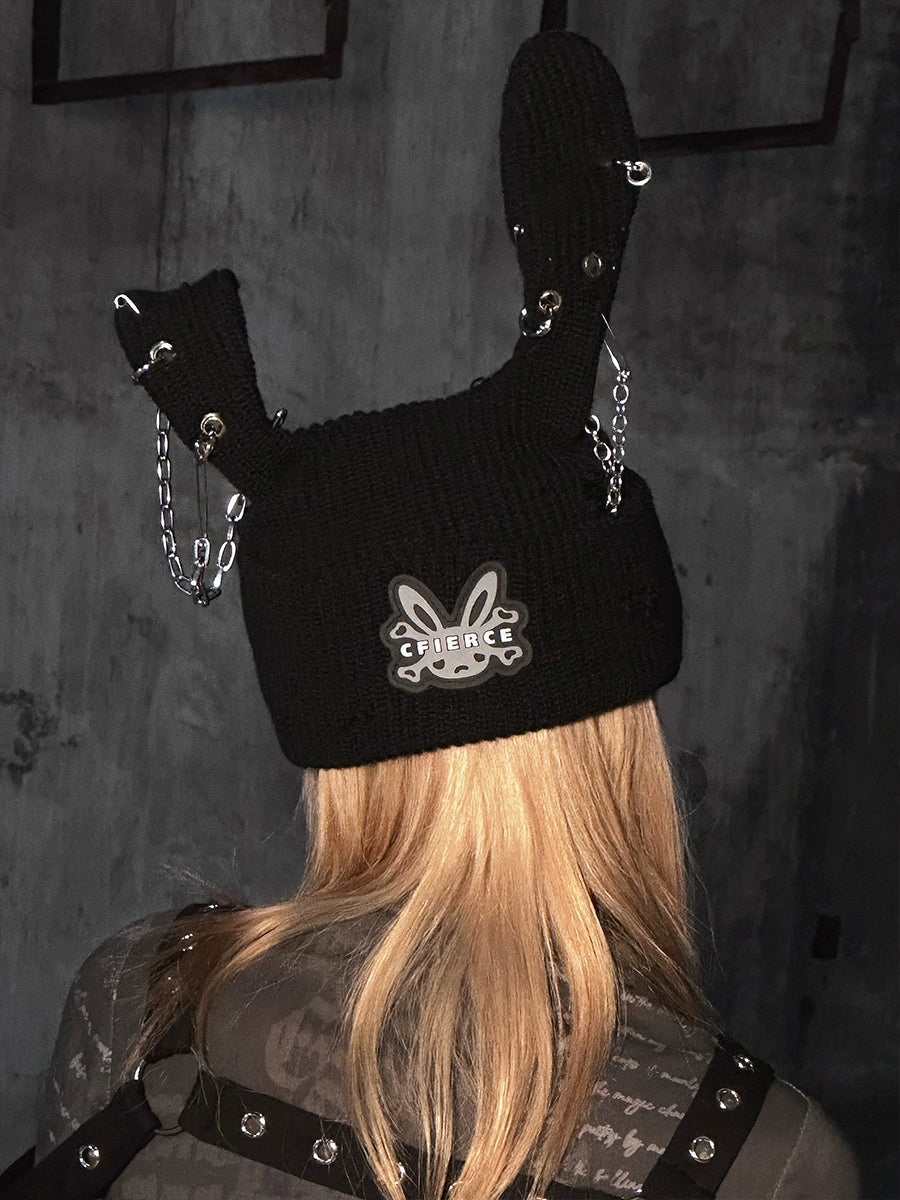 Rabbit Ribbed Knit Hat NA6634