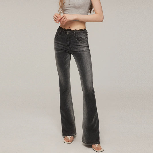 High Waist Straight Micro Flare Pants NA3979