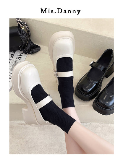Low-Cut Platform PU Leather Shoes NA8684