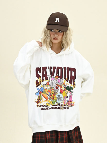 Fleece Cute Cartoon Pullover Hoodie NA6287