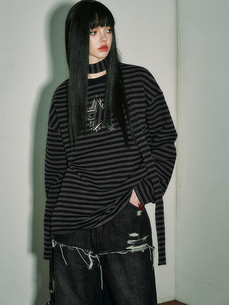Star Stripe Oversize Long Sleeve T-Shirt & Tank Top NA8919