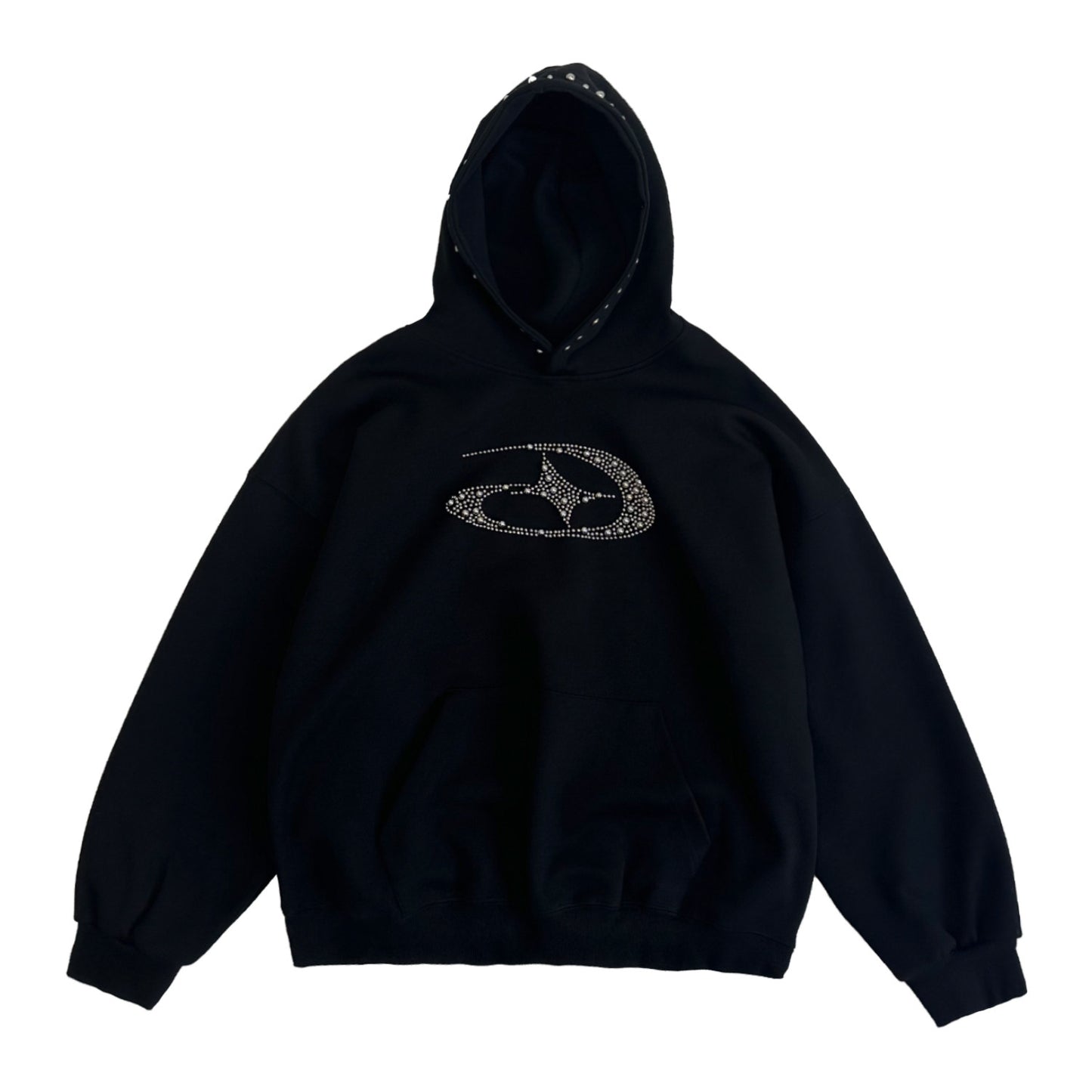 Studded Beaded Design Oversize Pullover Hoodie NA9136