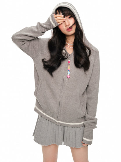 Oversize Zipper Knit Hoodie NA6052