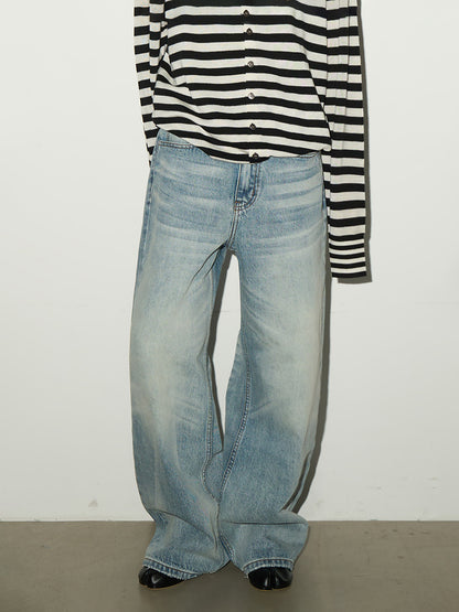 Washed Wide Leg Denim Jeans NA9189