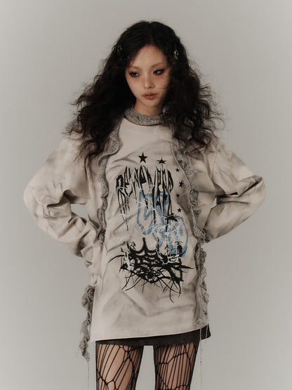 Vintage Dirty Wash Graphic Sweatshirt NA8906