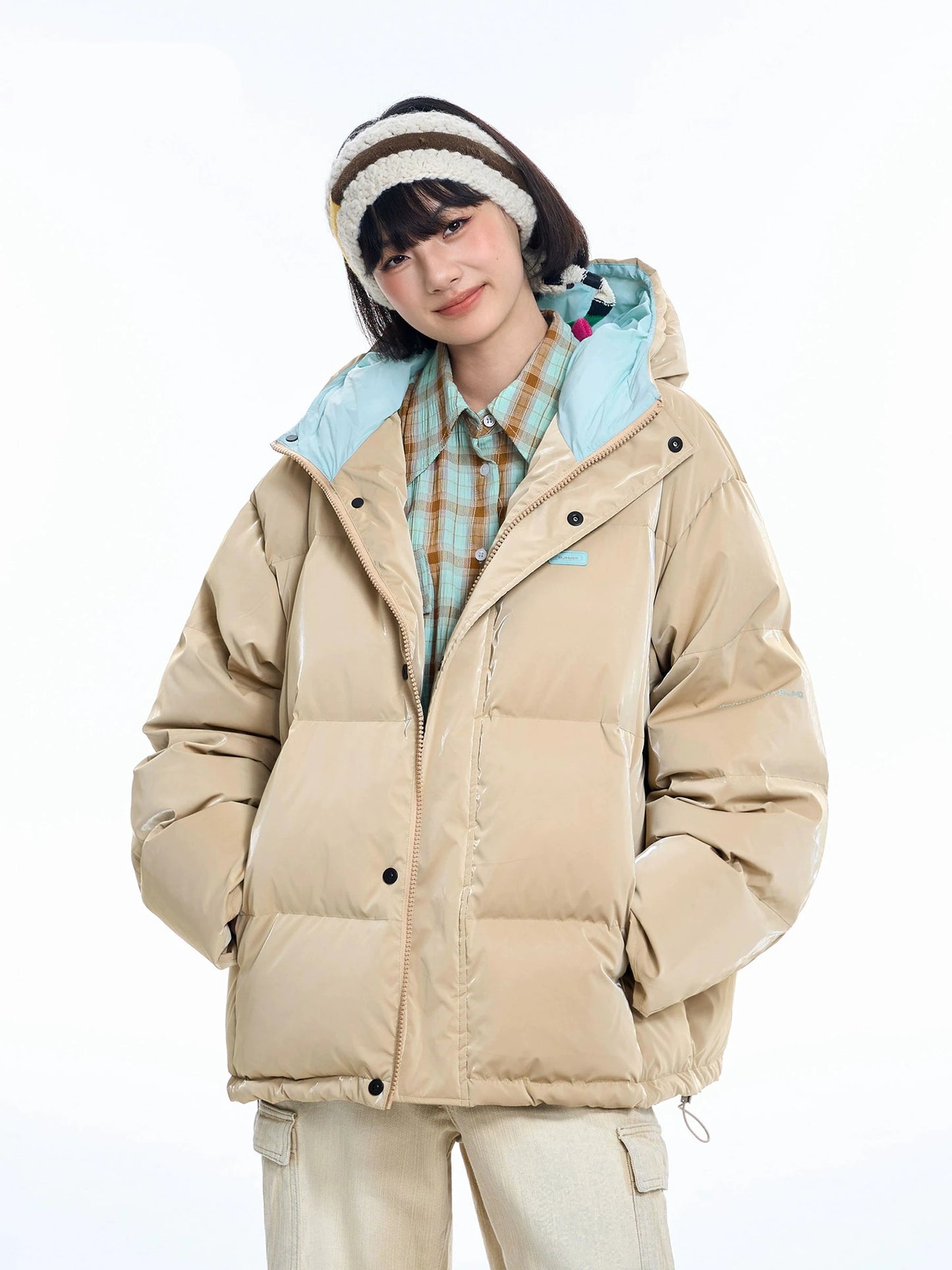 Oversize Hooded White Duck Down Jacket NA6104