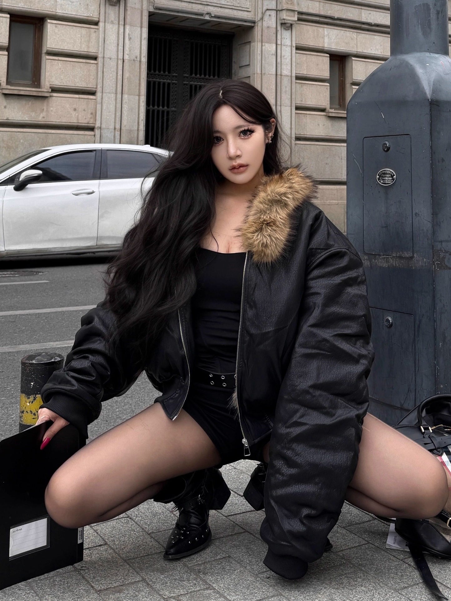 Fake Fur Collor Padded Jacket NA8363