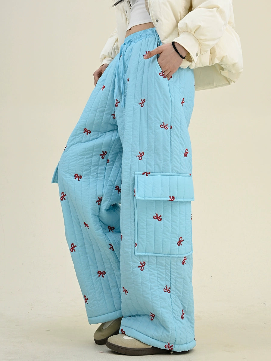 Bowknot Fleece Oversize Snow Pants NA6300