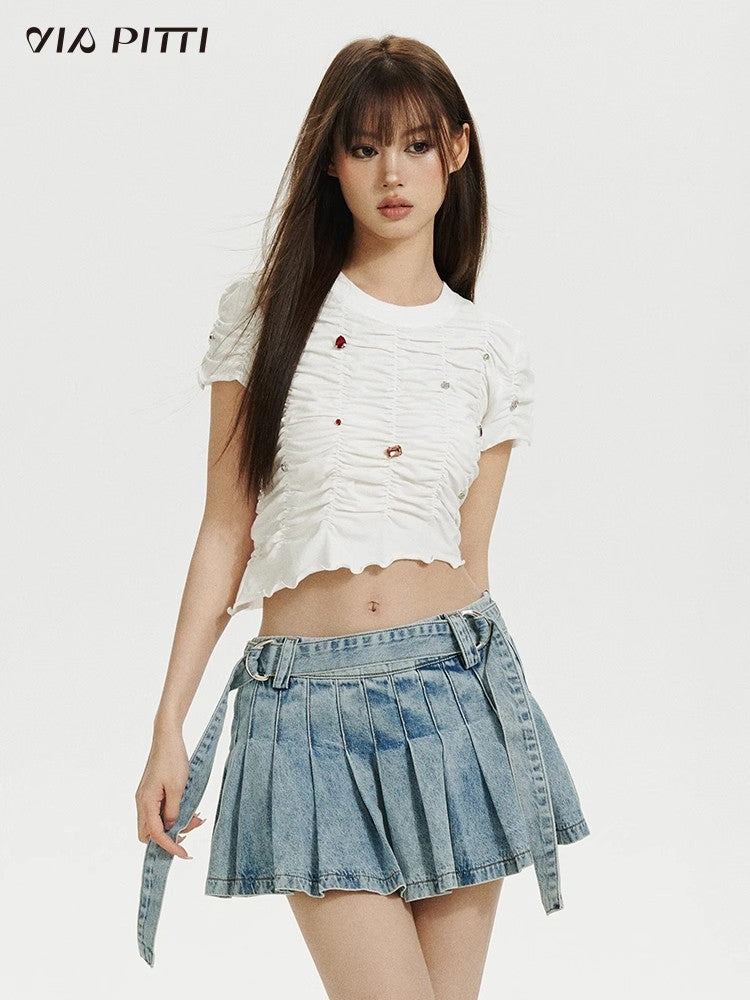 Pleats A-line Short Skirt NA5016