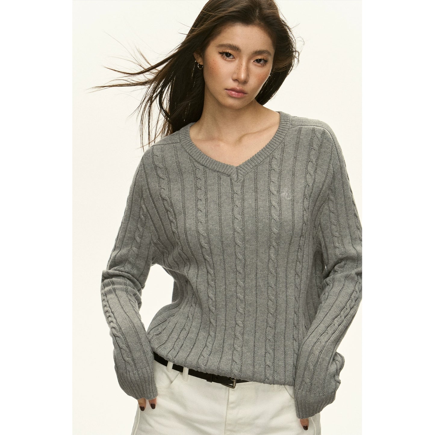 Oversize V-neck Knit Sweater NA5285