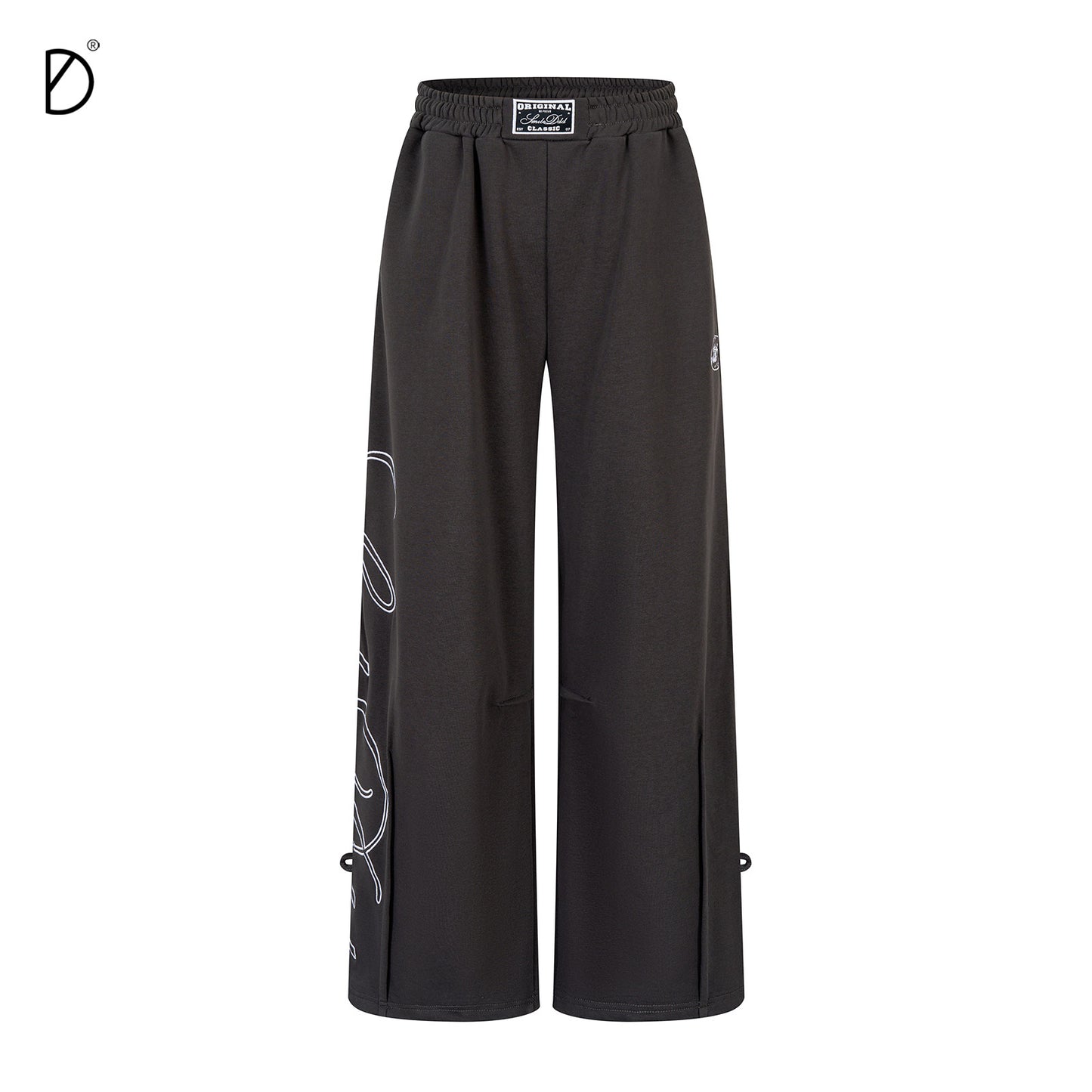 Letter Print Zipper Hoodie & Letter Print Wide Leg Sweatpants Setup NA8937