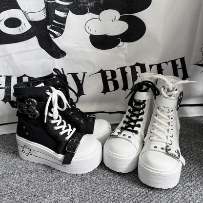 Punk Canvas Platform Sneaker Boots NA8478